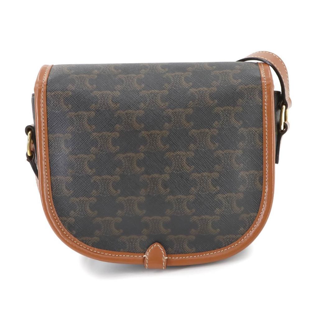 Celine Bag Brown Triomphe Leather Tan Folco Shoulder